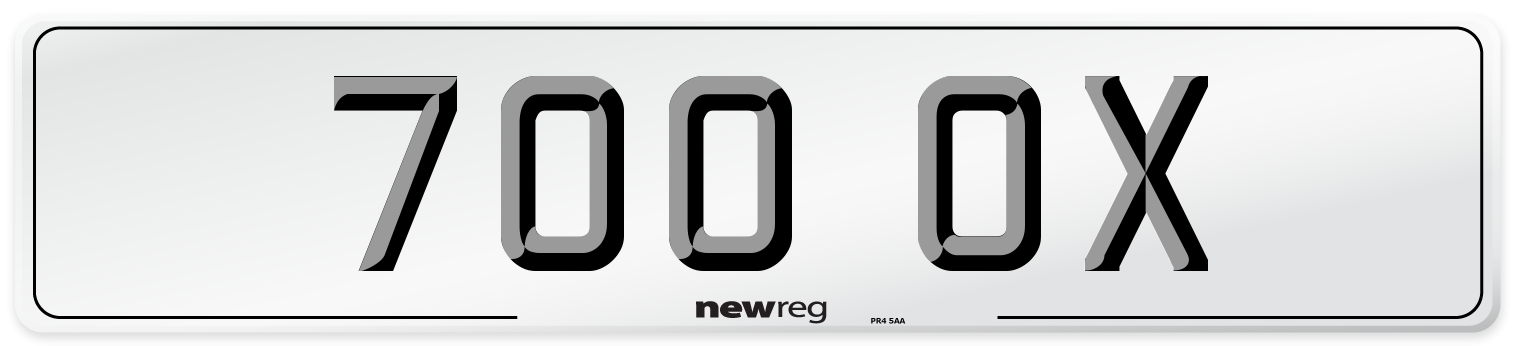 700 OX Number Plate from New Reg